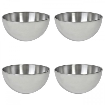 Set boluri, 4 piese, 900 ml, Metal, Argintiu foto