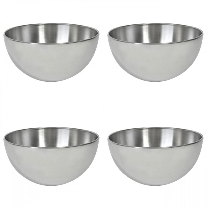 Set boluri, 4 piese, 900 ml, Metal, Argintiu