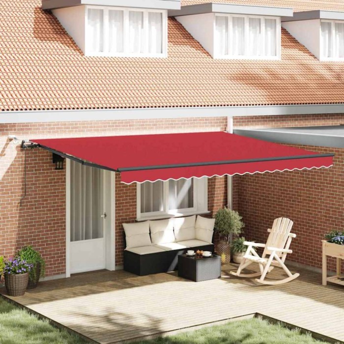vidaXL Cortina Retractabilă cu Roșu 450 &times; 350 cm țesătură 3331176