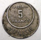 1.485 TUNISIA Muhammad al-Amin Bey PROTECTORAT FRANCEZ 5 FRANCS FRANCI 1954