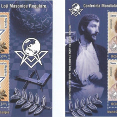 |Romania, LP 2022b/2014, Conf. Mond. a Marilor Loji Masonice Reg., minicoli, MNH