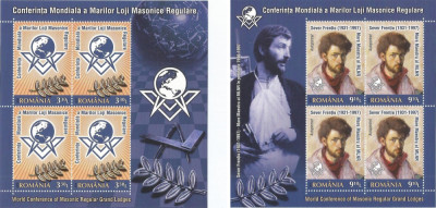 |Romania, LP 2022b/2014, Conf. Mond. a Marilor Loji Masonice Reg., minicoli, MNH foto