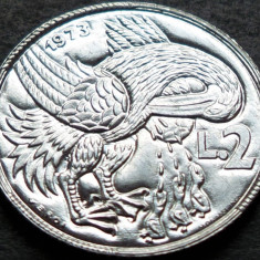 Moneda exotica 2 LIRE - SAN MARINO, anul 1973 * cod 4258 = UNC
