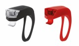Kit Far Stop Bicicleta Girino, 2 LED, 3 Functii, Negru/Rosu, Baterii CR2032 Incluse