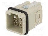 Conector HDC inserturi tată Han Q PIN 8 7 PE 10A HARTING