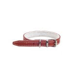 Zgarda caini adult piele naturala rosie 4 78 cm