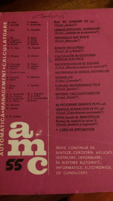 Automatica management calculatoare AMC nr 55 1987 foto