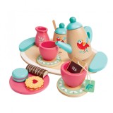 Jucarie din lemn - Set de ceai cu accesorii incluse