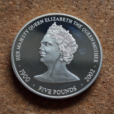 Guernsey 5 Lire Pounds 2002 Elizabeth The Queen Mother