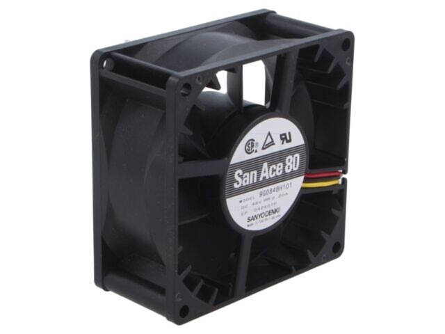 Ventilator DC axial 48V SANYO DENKI 80x80x38mm 136,8m3/h 49dBA 9G0848H101
