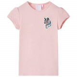 Tricou pentru copii, roz deschis, 128 GartenMobel Dekor, vidaXL