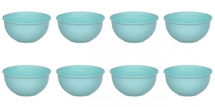 Set boluri, 8 piese, 500 ml, Plastic, Verde Menta