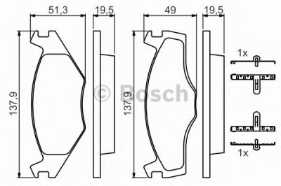 Set placute frana,frana disc SEAT IBIZA II (6K1) (1993 - 1999) BOSCH 0 986 468 873 foto