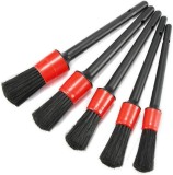 Set 5 pensule din par natural, pentru detailing auto interior, exterior, jante si spatii greu accesibile, marimi si grosimi diferite, Onuvio&reg;, Negru M