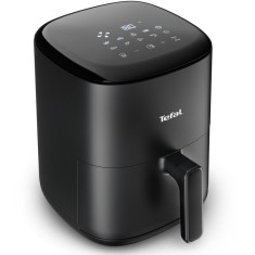 Friteuza cu aer cald Tefal Easy Fry Compact EY145810, 1300W, 10 programe, capacitate 3L, ecran tactil, vas detasabil antiaderent, oprire automata, neg