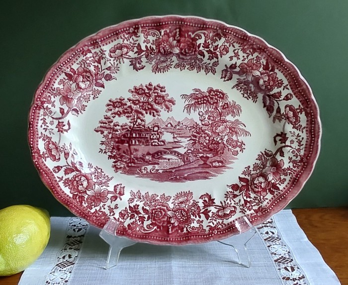 Service De Vaisselle Tonquin By Myott 13 Pièces - Céramique Bleue - Assiettes Et Coupelles Vintage