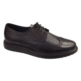 Pantofi Brogue Derby Casual-Eleganti barbati din piele naturala culoare neagra DeSuceava RSY02N