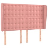 Cumpara ieftin Tablie de pat cu aripioare, roz, 147x23x118/128 cm, catifea