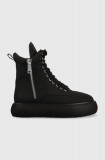 Dkny sneakers Aken femei, culoarea negru, cu platforma