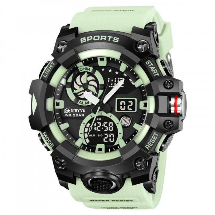 Ceas barbatesc de mana Stryve Army Militar Alarma Cronometru Digital Sport Verde