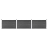 Cumpara ieftin Set de panouri de gard, negru, 526 x 105 cm, WPC