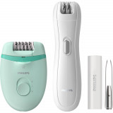 Cumpara ieftin Set epilator Philips Satinelle BRP529/00, 2 setari de viteza, Tehnologie Opti-light, Penseta cu lumina si oglinda integrate, Mini epilator inclus, Tur