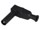 Conector banană 4mm 20A 1kVAC negru cu izolație 2,5mm2