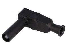 Conector banană 4mm 20A 1kVAC negru cu izolație 2,5mm2