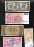 Set 5 bancnote de prin lume adunate (cele din imagini) #355, Europa