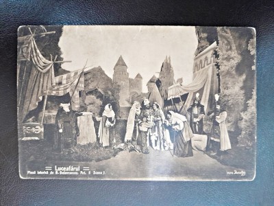 Carte postala, scena din piesa Luceafarul, inceput de secol XX foto