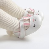 Pantofiori albi pentru fetite - Iepuras (Marime Disponibila: 3-6 luni (Marimea