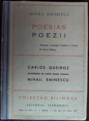 MIHAIL EMINESCU-POESIAS/prez.MIRCEA ELIADE/DEDICATIE tr.VICTOR BUESCU/LISBOA1950 foto