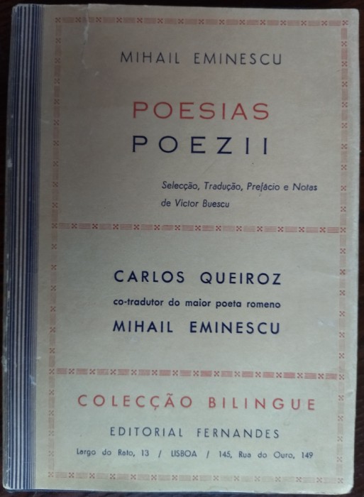 MIHAIL EMINESCU-POESIAS/prez.MIRCEA ELIADE/DEDICATIE tr.VICTOR BUESCU/LISBOA1950