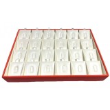 Tav? Prezentare Inele, Structur? Lemn ?i Piele Eco Orange/Crem &ndash; 250x180x35 mm