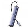 Hub USB-C UGREEN CM475, 3 x USB-A 3.0 - 1 x RJ45, Gri