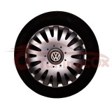 Set 4 Capace Roti VW R15 Argintii, Plastic Flexibil, Model 339, Calitate Superioara