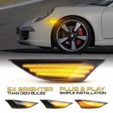Semnalizari LED Dinamice Porsche 911 (991) 981 982 718 Boxster Cayman, Negru/Argintiu, Plug &amp; Play, Fara Eroare
