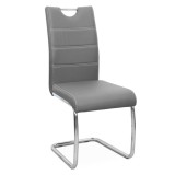 Cumpara ieftin Scaun tapierie piele ecologica gri Abira 43x44x96 cm