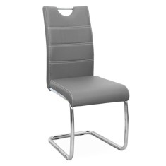 Scaun tapierie piele ecologica gri Abira 43x44x96 cm