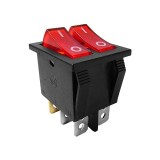 Intr CR 37x31x25mm dublu 15A 250V rosu cu bec
