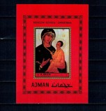 Ajman 1972 - Crăciun, icoane rusești, scoală din Moscova, colita neuzata