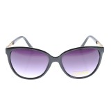 Ochelari de soare cat-eye cu rama neagra si detalii aurii pe brate