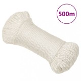 VidaXL Fr&acirc;nghie de lucru, Alb, 8 mm, 500 m, polipropilenă