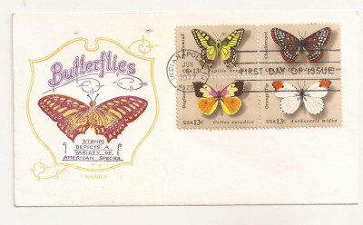 P7 FDC SUA- Butterflies -First day of Issue, necirc. 1977 foto