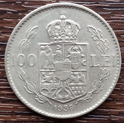 (MR1) MONEDA ROMANIA - 100 LEI 1938, CAROL II, RARA foto