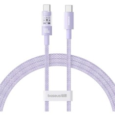 Cablu alimentare si date Baseus Gem, Fast Charging Data Cable pt. smartphone, USB Type-C la USB Type-C 100W, 2m, mov