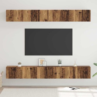 Set comodă TV 6 pcs Lemn vechi 80 x 30 x 30 cm Lemn compozit foto