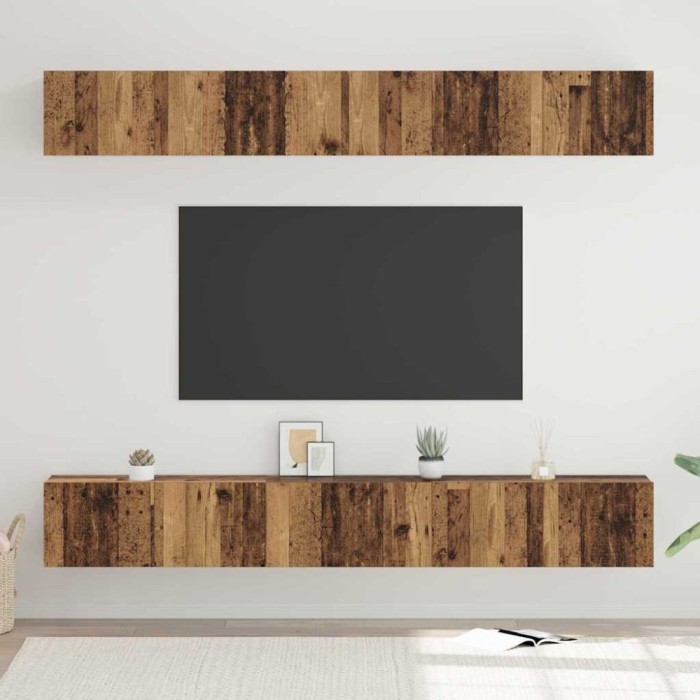Set comodă TV 6 pcs Lemn vechi 80 x 30 x 30 cm Lemn compozit