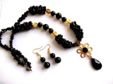 set colier si cercei cu onix 37045