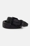 Kurt Geiger London curea de piele KENSINGTON femei, culoarea negru, 760209109